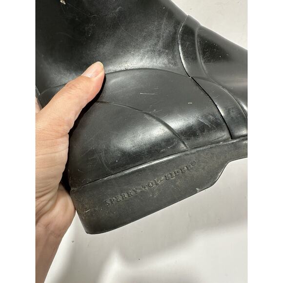 Sperry Top Sider Rain Boot Black Rubber Boots Size 11 M Women’s Waterproof - Picture 8 of 9